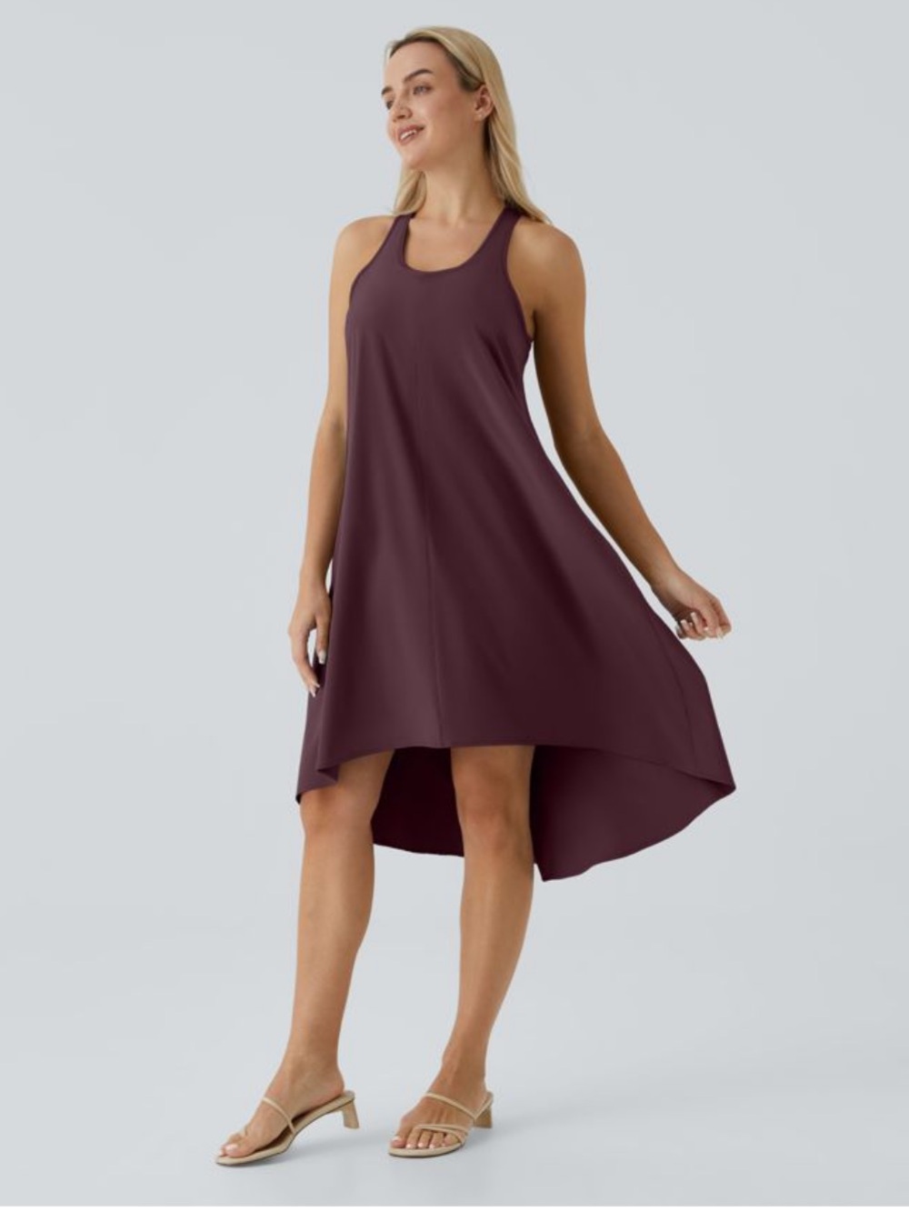 Halara Breezeful RacerPocket High Low Flowy Midi Dress